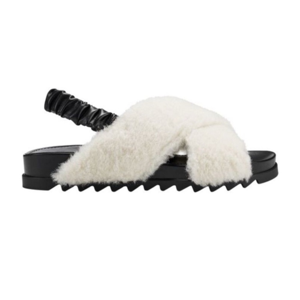 Marc Fisher Cream and Black Slingback Sandals Slippers